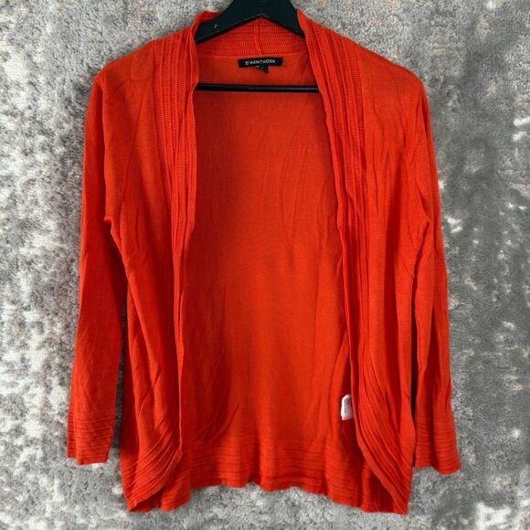 41 Hawthon Size M Casual Open Front Cardigan Sweater Orange Long Sleeve - Picture 1 of 7